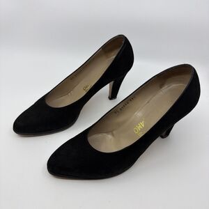 VTG Salvatore Ferragamo Women's Black Suede Luxury Pumps Heels 10 B
